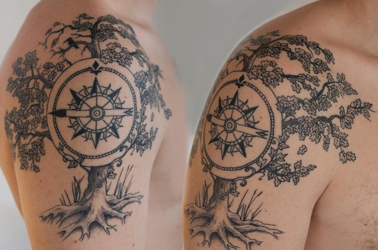 44 Beautiful Compass Tattoos On Shoulder