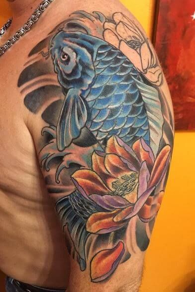 58 Classic Koi Fish Shoulder Tattoos