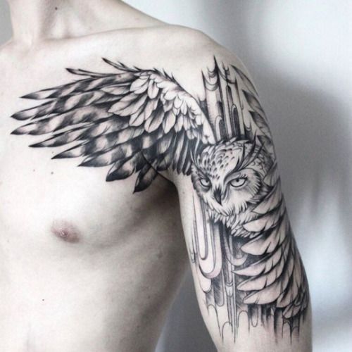 78 Fantastic Owl Shoulder Tattoo Images