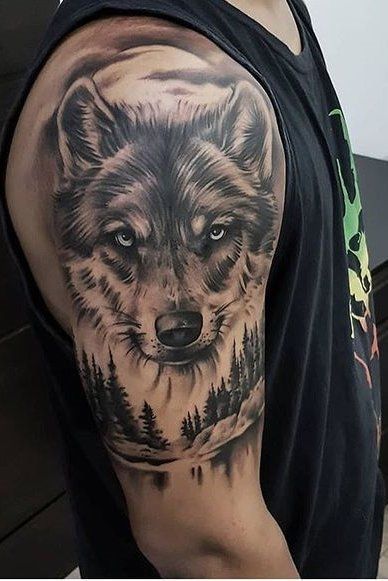 63 Dazzling Wolf Shoulder Tattoos
