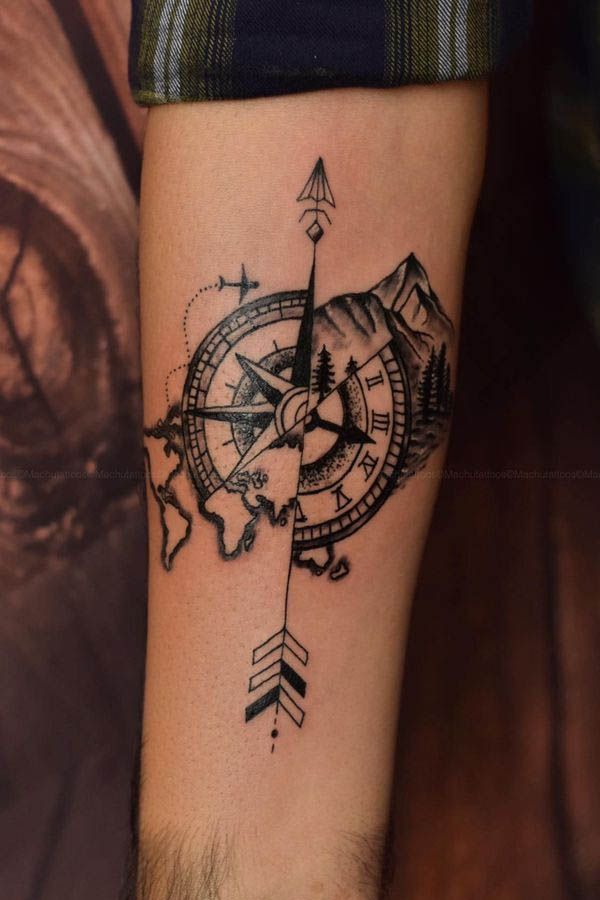 76 Fantastic Compass Tattoo Images