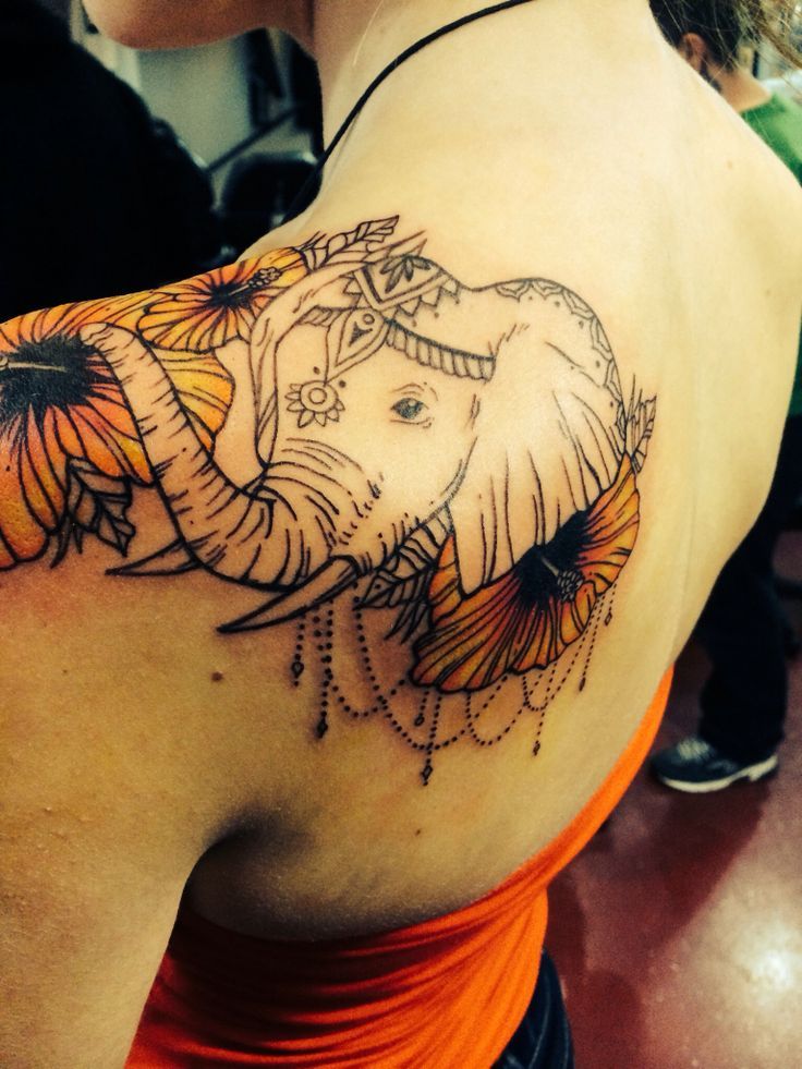 48 Brilliant Elephant Tattoo On Shoulder Pictures