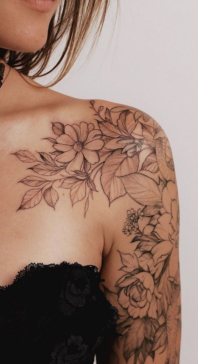 91 Famous Floral Tattoos On Shoulder