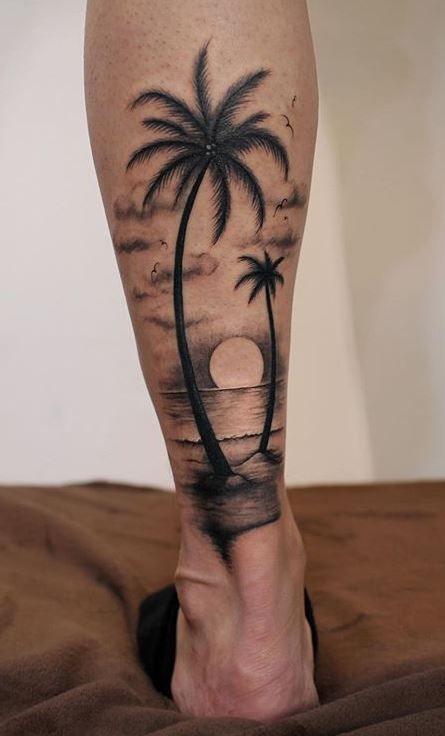 93 Famous Palm Tree Tattoo Photos