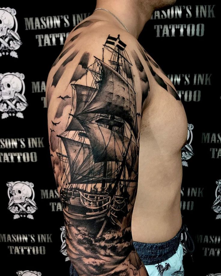 63 Dazzling Ship Tattoo Images