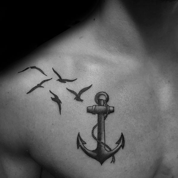 45 Beautiful Anchor Chest Tattoo Images
