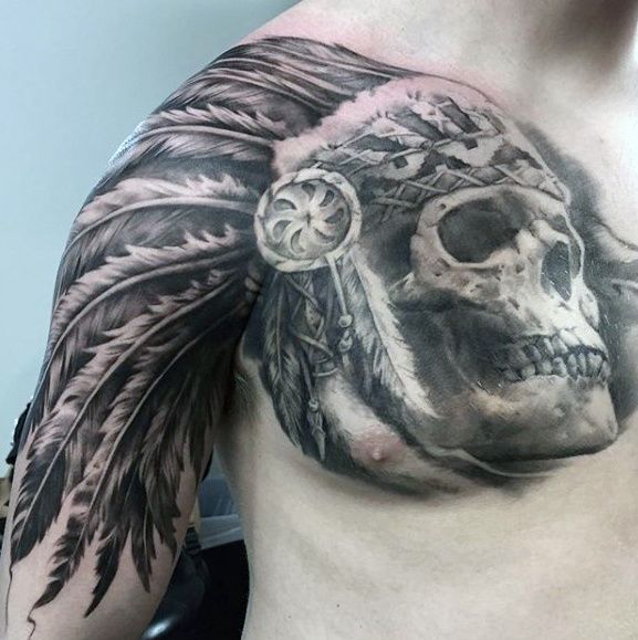29 Adorable Aztec Chest Tattoos