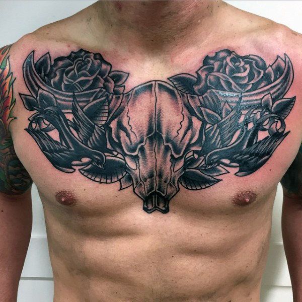 41 Brilliant Bull Tattoo On Chest Pictures