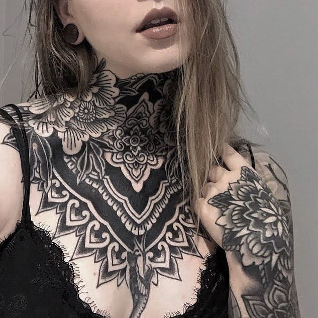 21 Attractive Chest Sleeve Tattoo Images