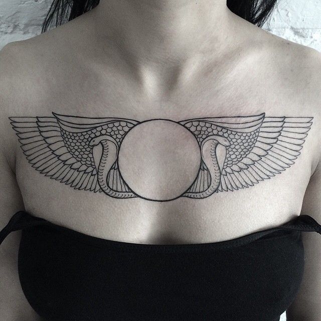 29 Adorable Chest Wings Tattoo Pictures