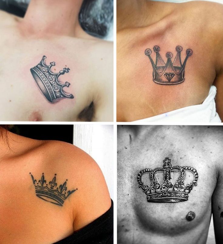 36 Brilliant Crown Tattoo On Chest Pictures