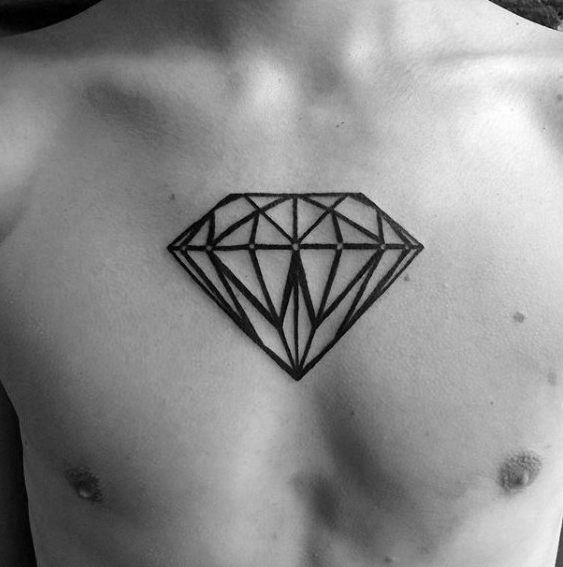 24 Adorable Diamond Chest Tattoo Pictures