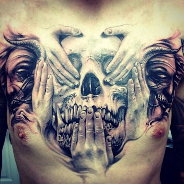 26 Adorable Evil Tattoo On Chest Images