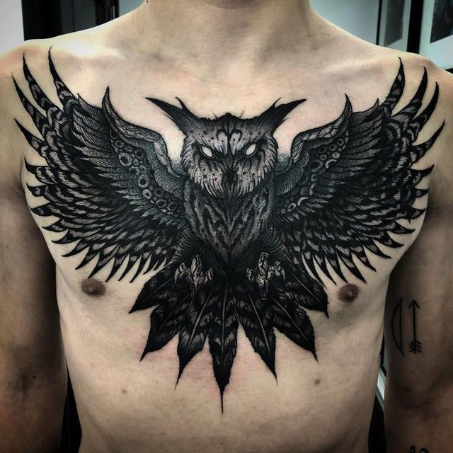 86 Fantastic Owl Tattoo On Chest
