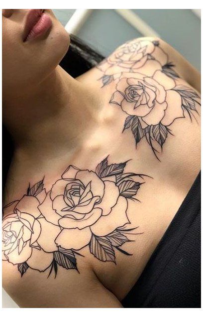 67 Excellent Rose Chest Tattoos