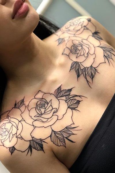 31 Best Rose Tattoo On Chest Pics