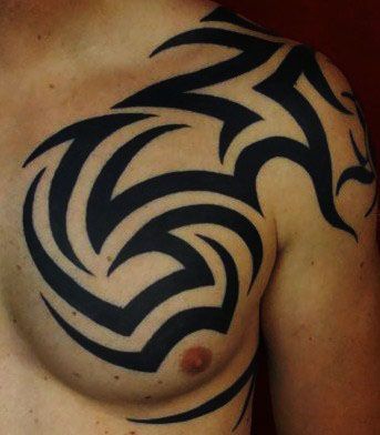 24 Adorable Tribal Chest Tattoo Photos