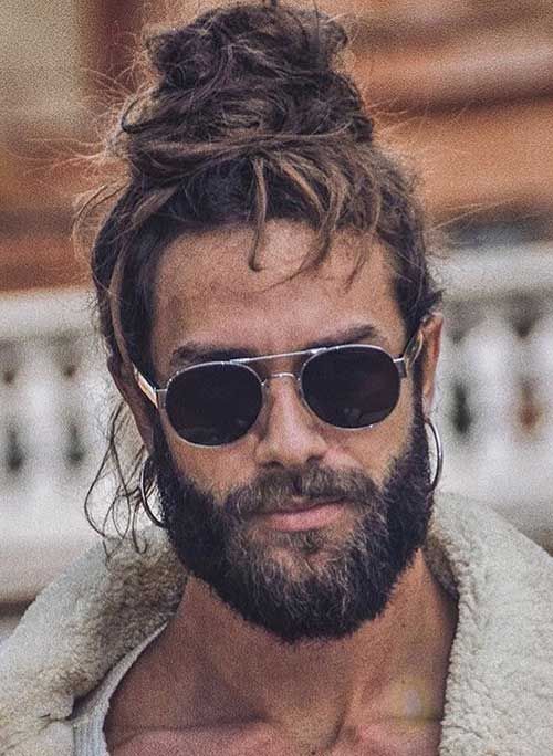 77 Freaky Long Hairstyle For Men With Beard Pics