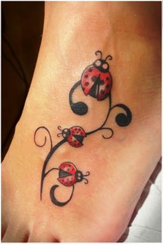 67 Amazing Ladybug Foot Tattoo Pics