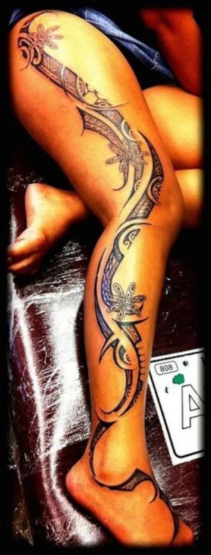 100 Impressive Tribal Leg Tattoo Pics