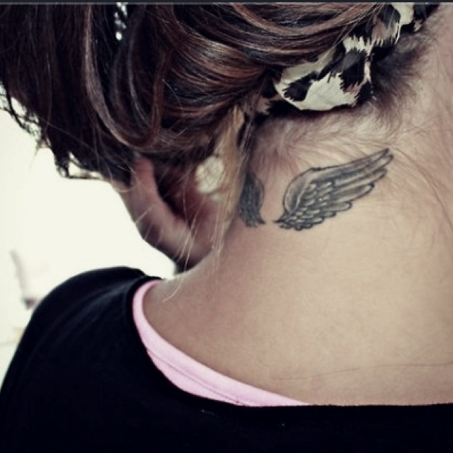 27 Excellent Feather Angel Neck Tattoos