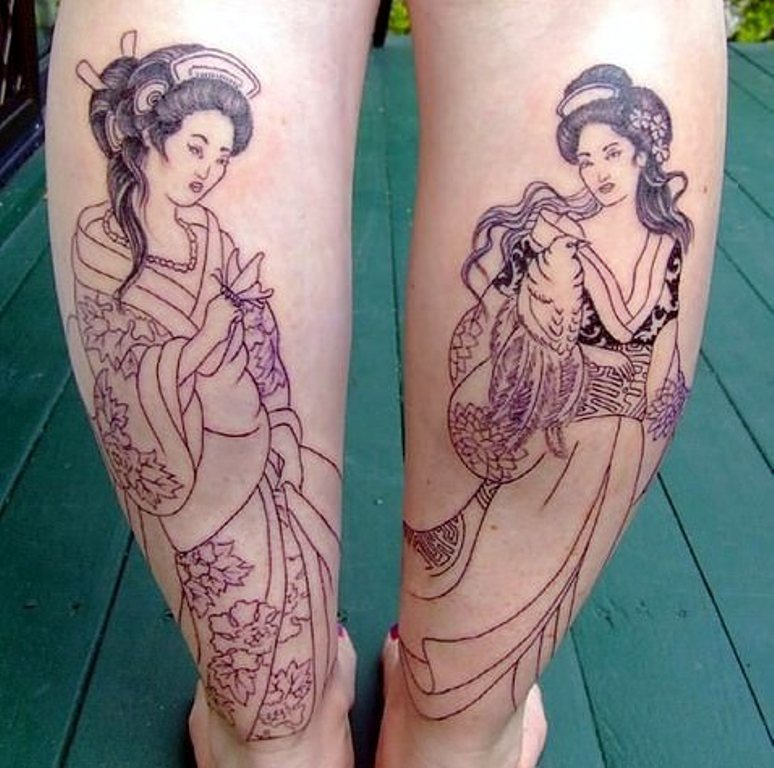60 Classy Geisha Leg Tattoo Pictures