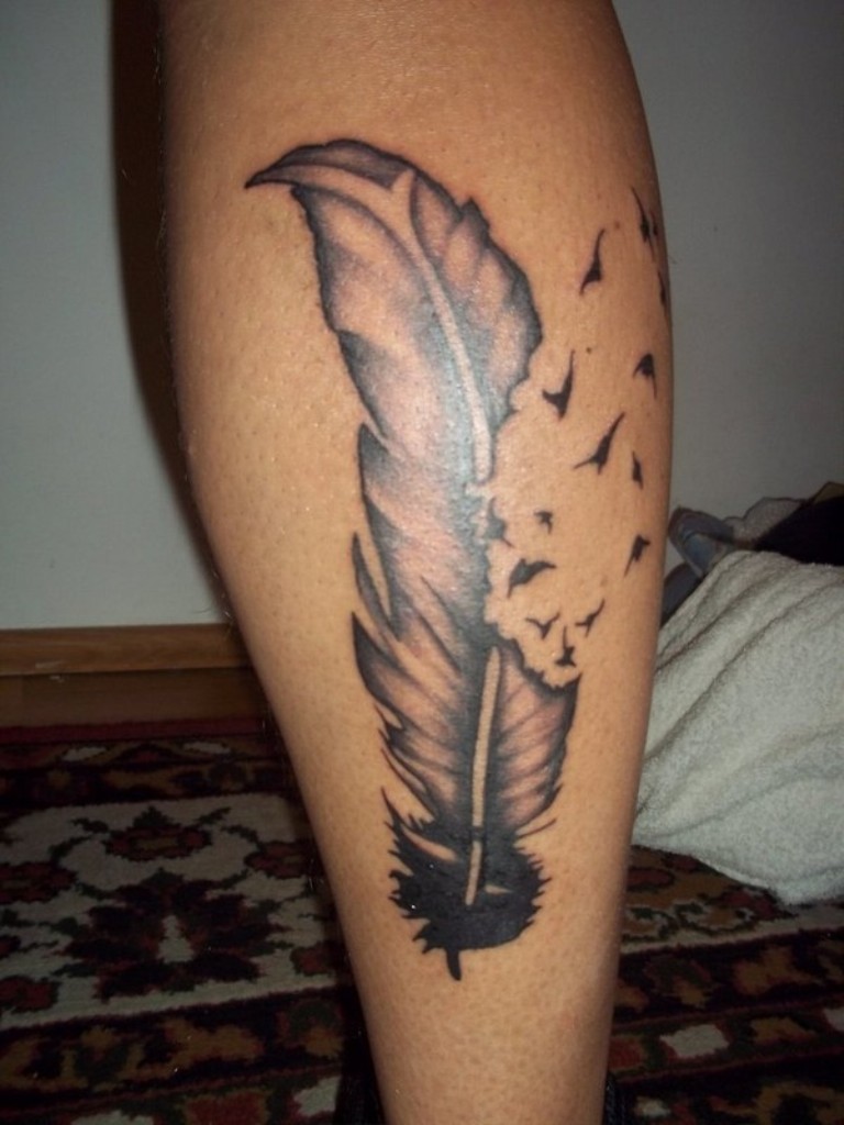 60 Cool Feather Tattoos For Leg