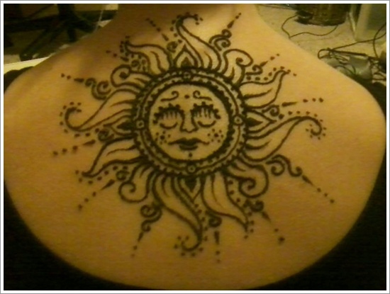 72 Wonderful Sun Back Tattoo Pics