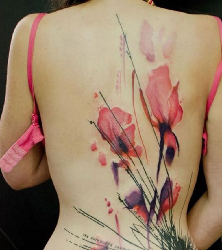 59 Classic Poppy Tattoos For Back