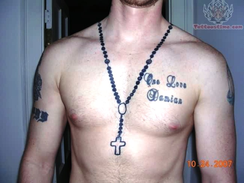 47 Amazing Rosary Tattoo Designs For Neck