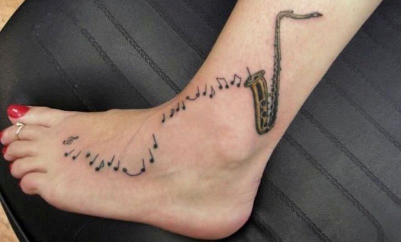 52 Outstanding Music Tattoos For Foot