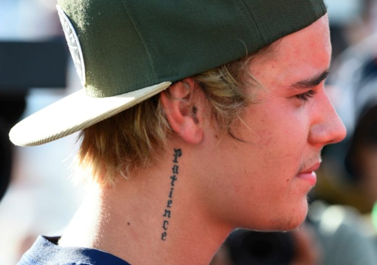 27 Cool Justin Bieber Neck Tattoo Pictures